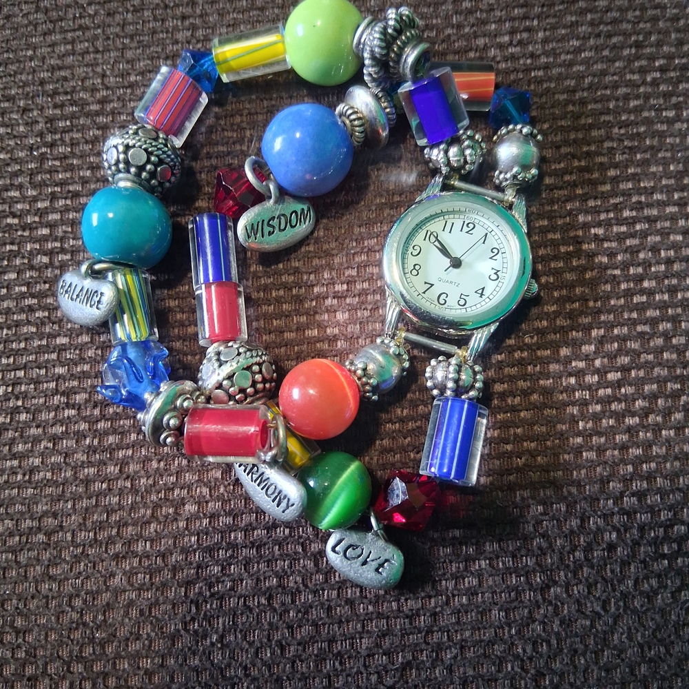 Colorful Beaded Watch Bracelet
